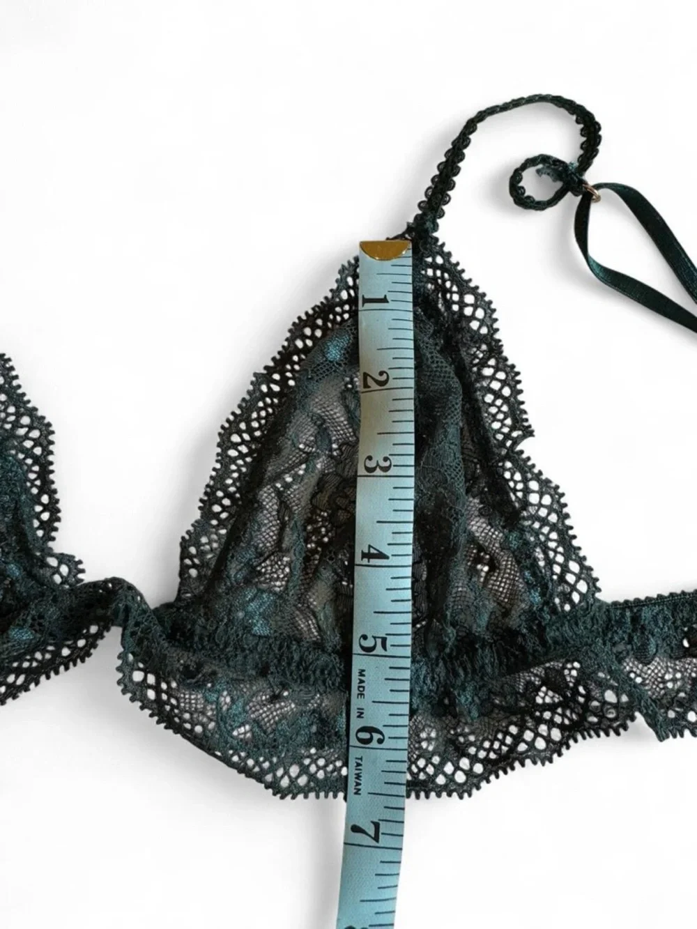 Eberjey Emerald Green Lace Bralette Triangle Bra M